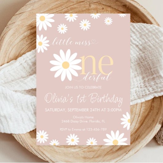 Daisy Erstgeburt Einladung Boho Retro Daisy