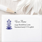 Daisy Etching in Blue Custom Rücksendeadresse (Insitu)