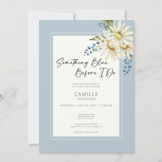 Daisy etwas Blau, bevor ich Brautparty Einladung (Vorderseite)