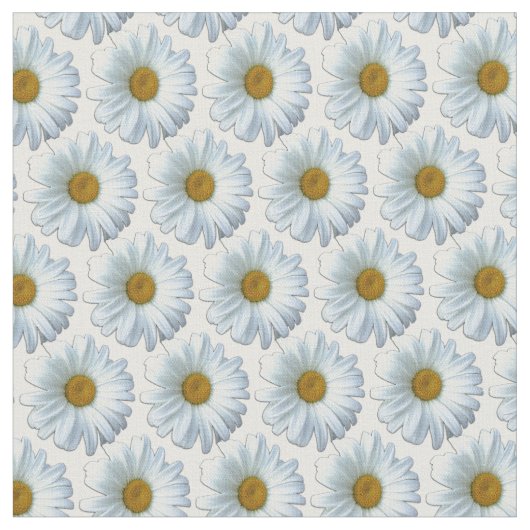 Daisy Fabric Yellow Daisy Stoff Baumwolle oder Pol (Nahaufnahme)