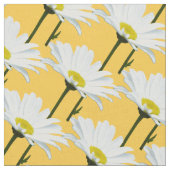 Daisy Fabric Yellow Daisy Stoff Baumwolle oder Pol (Nahaufnahme)