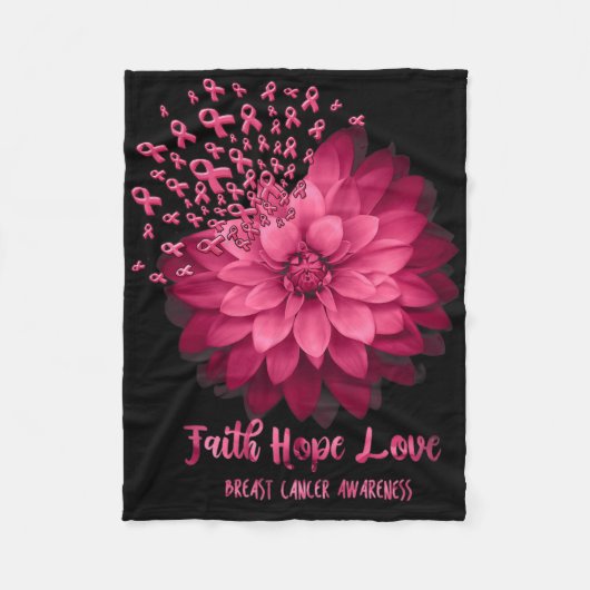 Daisy Faith Hope Liebe Breast Cancer Awareness Flo Fleecedecke (Vorderseite)