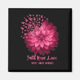 Daisy Faith Hope Liebe Breast Cancer Awareness Flo Magnet