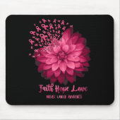 Daisy Faith Hope Liebe Breast Cancer Awareness Flo Mousepad (Vorne)