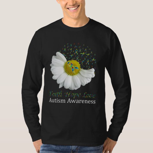 Daisy Faith Hope Love Autism Awareness T-Shirt (Vorderseite)