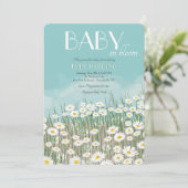 Daisy Field Baby Shower Einladung (Stehend Vorderseite)