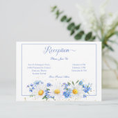 Daisy & Field Blume Bouquet Wedding Empfang Begleitkarte (Stehend Vorderseite)