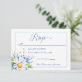 Daisy & Field Blume Bouquet Wedding RSVP Karte (Stehend Vorderseite)