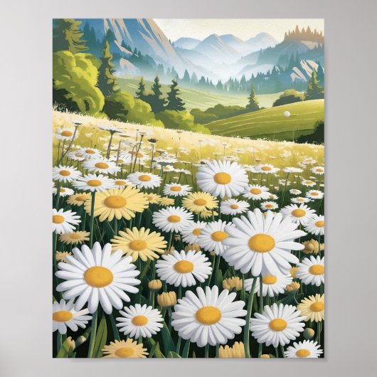 Daisy Field Poster - Helle und fröhliche Blume (Vorne)