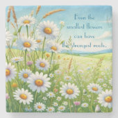 Daisy Field & Quote Steinuntersetzer (Vorderseite)
