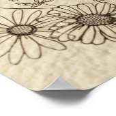 Daisy Field Vintage Floral Print Poster (Ecke)