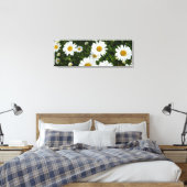 Daisy Field Wrapped Canvas Print Leinwanddruck (Insitu (Schlafzimmer))