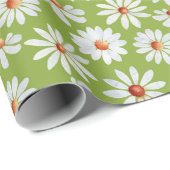 Daisy Filed Watercolor Spring Summer Geschenkpapier (Rolleneckpunkt)