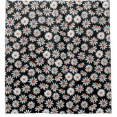 Daisy Fill Wasserfarbe Schwarz und Weiß Duschvorhang (Vorderseite)