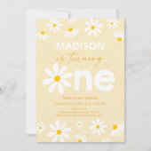 Daisy First Birthday Einladung (Vorderseite)