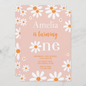 Daisy First Birthday Einladung Daisy 1. Einladung (Vorne/Hinten)
