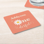 Daisy First Birthday Rechteckiger Pappuntersetzer (angewinkelt)