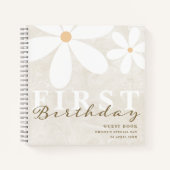 Daisy First Birthday Themed Party Guest Book Notizblock (Vorderseite)