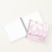 Daisy First Birthday Themed Partys Guest Book Pink Notizblock (Innenseite)