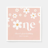 Daisy floral 1. Geburtstag Serviette (Vorderseite)