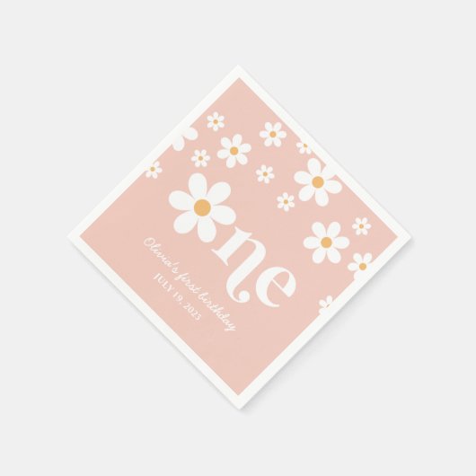 Daisy floral 1. Geburtstag Serviette (Ecke)