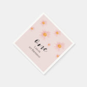 Daisy floral 1st birthday napkins serviette (Ecke)