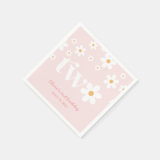 Daisy floral 2. Geburtstag Serviette (Ecke)