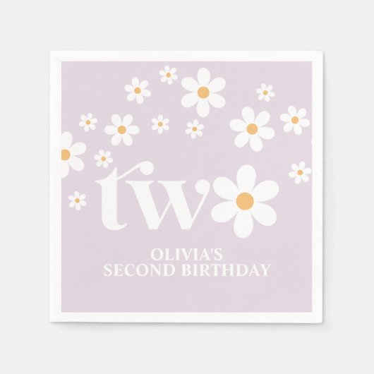 Daisy floral 2. Geburtstagsnapkins Serviette (Vorderseite)