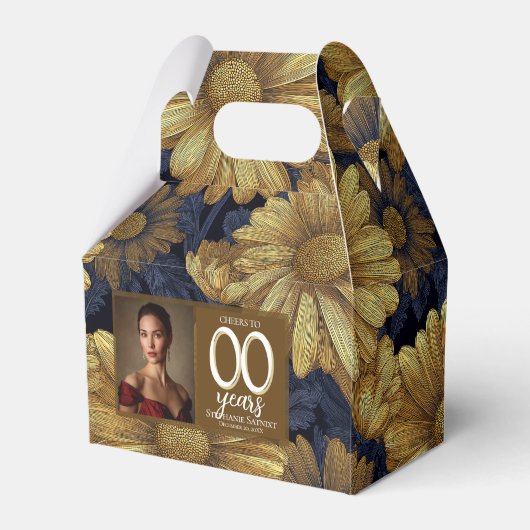 Daisy Floral 70. Geburtstag Custom Geschenkschachtel (Vorderseite)