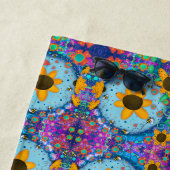 Daisy Floral Blue Individuelle Name Pattern Trendy Strandtuch (Beispiel)