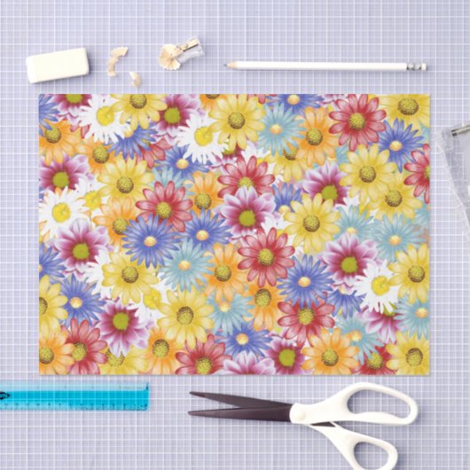 Daisy Floral Blume Pattern Seidenpapier (Handwerk)