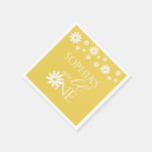 Daisy Floral Blush Wild One Girl 1st Birthday Serviette (Ecke)