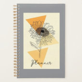 Daisy Floral Bohemian Journal 🌼🖤💛 Planer (Vorderseite)