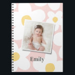 Daisy floral boho Retro-Foto gürlich pink gelb iP Notizblock<br><div class="desc">Daisy floral boho Retro Terracotta mädchenhafte rosa und gelb Foto Geschenk Design.</div>