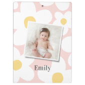 Daisy floral boho Retro-Foto gürtelgelb Klemmbrett (Rückseite)