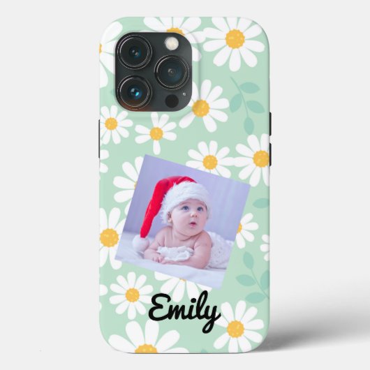 Daisy floral boho retro Foto I Phone Case (Rückseite)