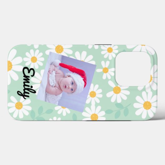 Daisy floral boho retro Foto I Phone Case (Rückseite (Horizontal))