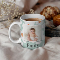 Daisy floral boho retro Foto türkis orange