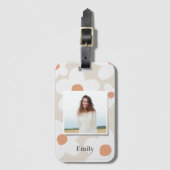 Daisy floral boho retro terracotta natürliches Fot Gepäckanhänger (Vorderseite Vertikal)