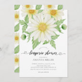 Daisy Floral Bridal Lingerie Dusche Einladung (Vorne/Hinten)