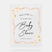 Daisy Floral Brown Babydusche Begrüßungszeichen Acrylschild (Vorderseite)