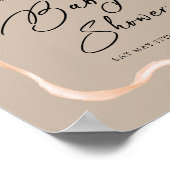 Daisy Floral Brown Babydusche Begrüßungszeichen Poster (Ecke)