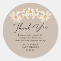 Daisy Floral Brown Babydusche Vielen Dank
