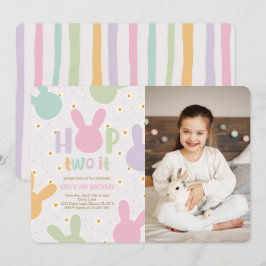 Daisy Floral Bunny 2. Geburtstag Einladung