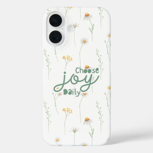 Daisy Floral Choose Joy Daily Case-Mate iPhone Hülle (Rückseite)