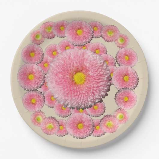 Daisy Floral Custom Paper Teller 9 in (Vorderseite)