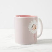 Daisy Floral Foto Pink Zweifarbige Tasse (VorderseiteRechts)