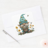 Daisy Floral Gnome Quadratischer Aufkleber (Umschlag)