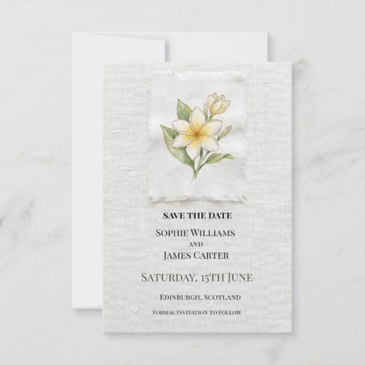 Daisy Floral Hochzeit Save The Date (Vorderseite)