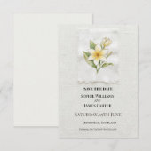 Daisy Floral Hochzeit Save The Date (Vorne/Hinten)